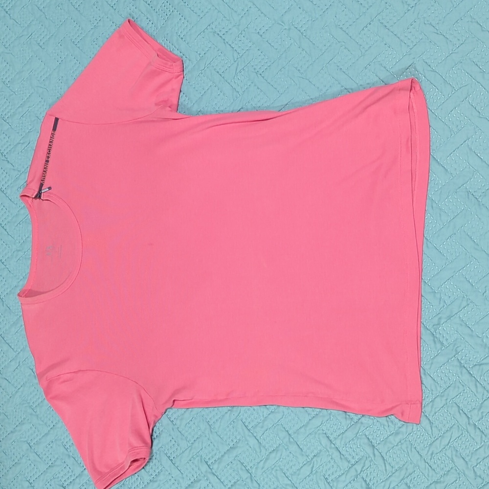 Armani Exchange pink t-shirt with zipper women's US sz large